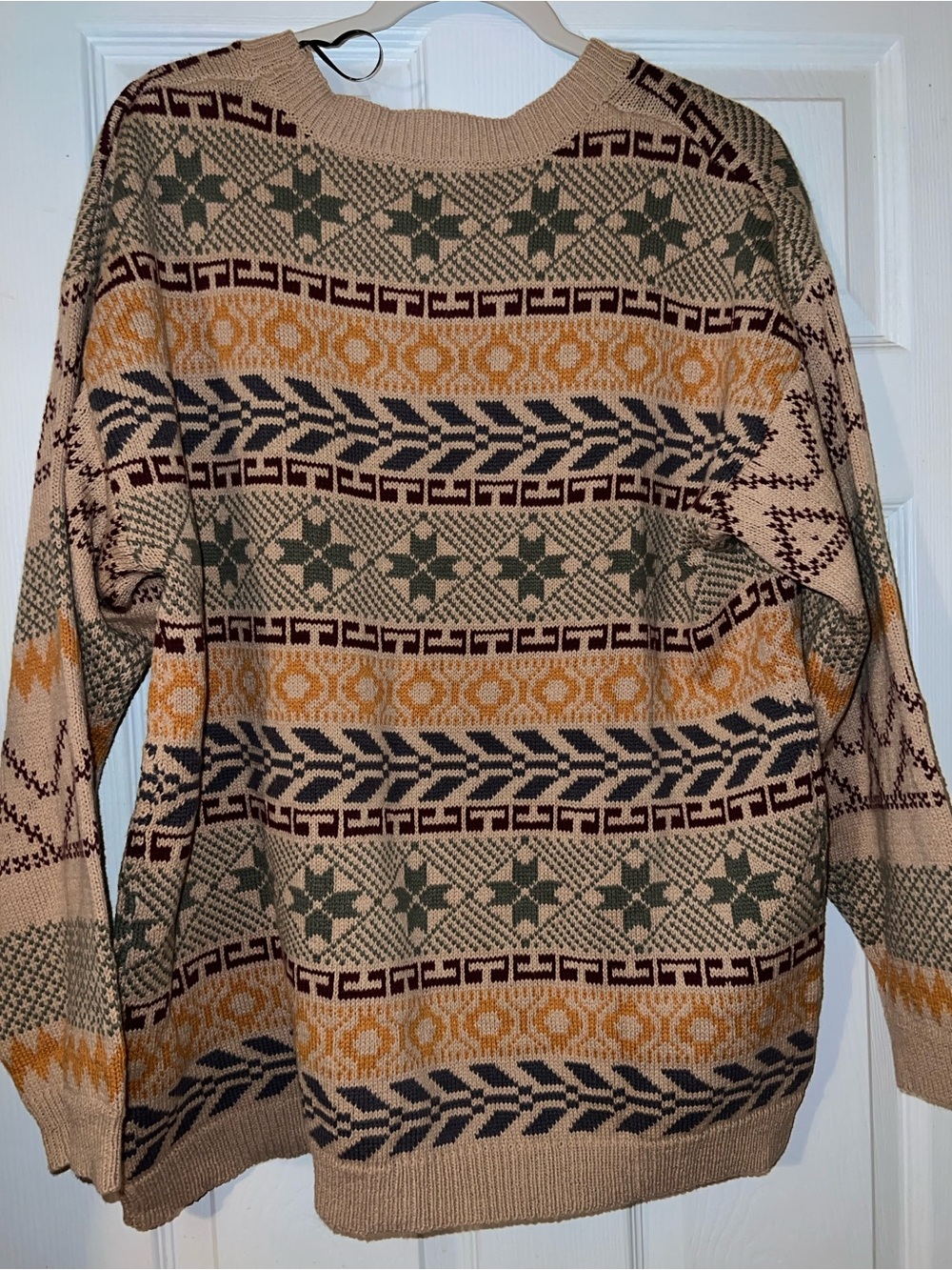 Gigio Crewneck Sweater with Geometric Pattern unisex size medium - Picture 3 of 6